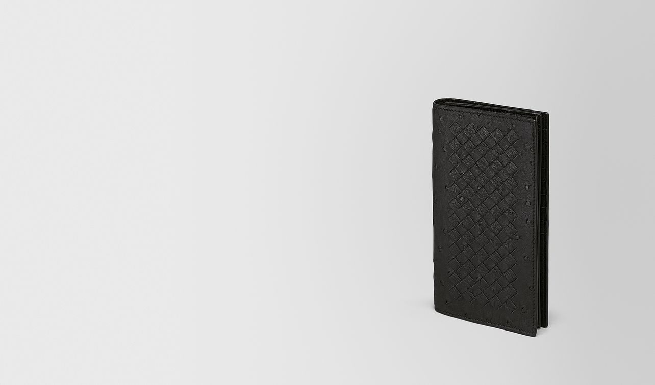 continental wallet in nero ostrich landing