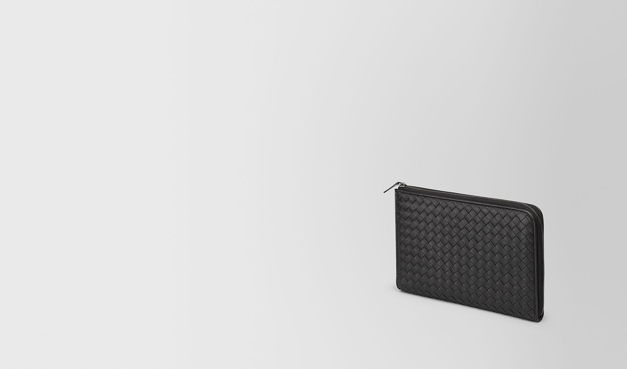 nero intrecciato nappa document case landing