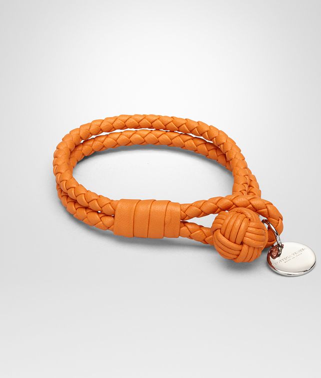 BOTTEGA VENETA PERSIMMON INTRECCIATO NAPPA BRACELET Keyring or Bracelets E fp