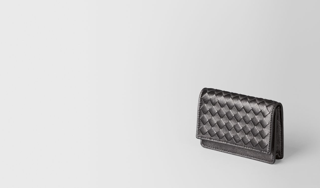 argento ossidato intrecciato gros grain card case landing