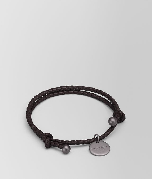 BOTTEGA VENETA ARMBAND AUS INTRECCIATO NAPPA IN ESPRESSO Schlüsselring oder Armband E fp