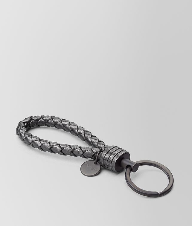 BOTTEGA VENETA ARGENTO OSSIDATO INTRECCIATO GROS GRAIN KEY RING Keyring or Bracelets E fp