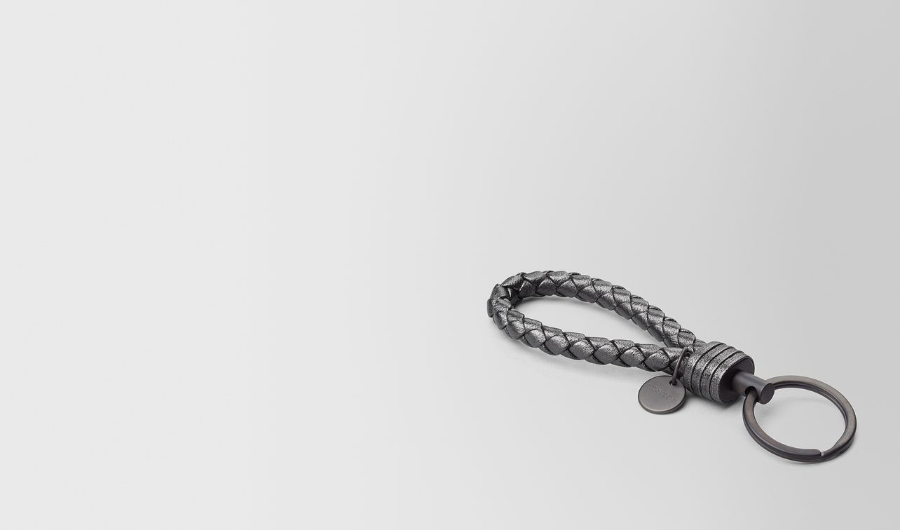 argento ossidato intrecciato gros grain key ring landing