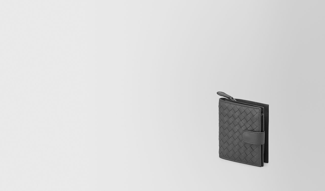 portafoglio mini in intrecciato nappa new light grey landing