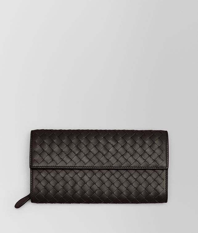BOTTEGA VENETA CONTINENTAL WALLET IN ESPRESSO INTRECCIATO NAPPA Large Wallet Woman fp