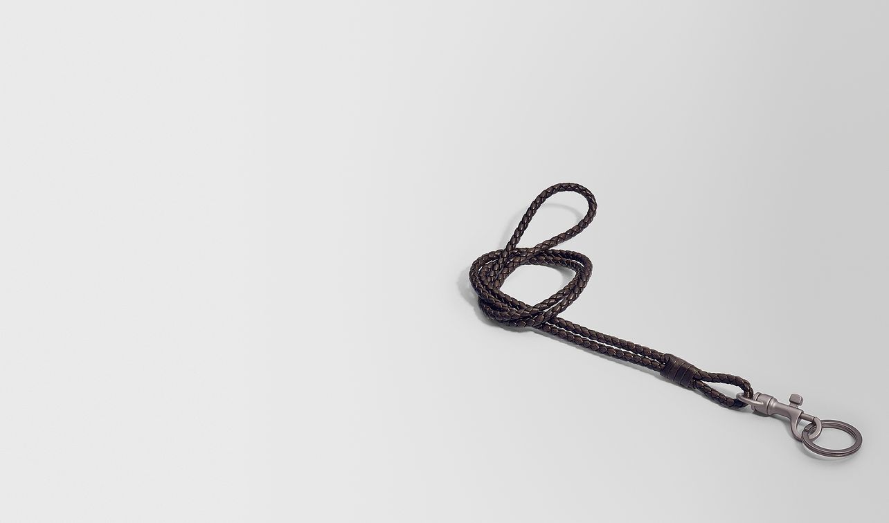 espresso intrecciato nappa key ring landing