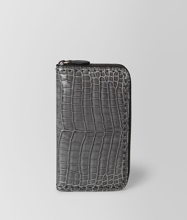 BOTTEGA VENETA ZIP-AROUND WALLET IN CROCODILE Large Wallet E fp