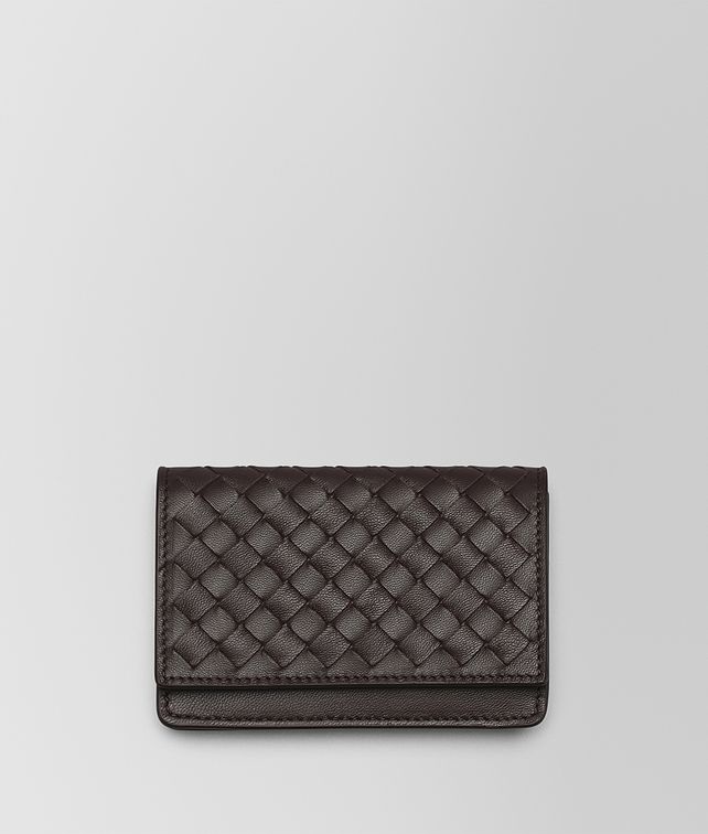 BOTTEGA VENETA CARD CASE IN ESPRESSO INTRECCIATO NAPPA Card Case Woman fp