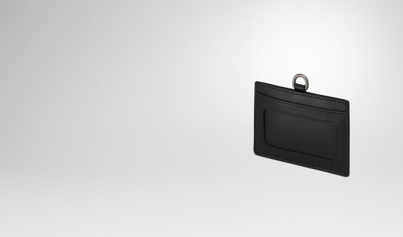 porta carte in intrecciato nappa nero landing