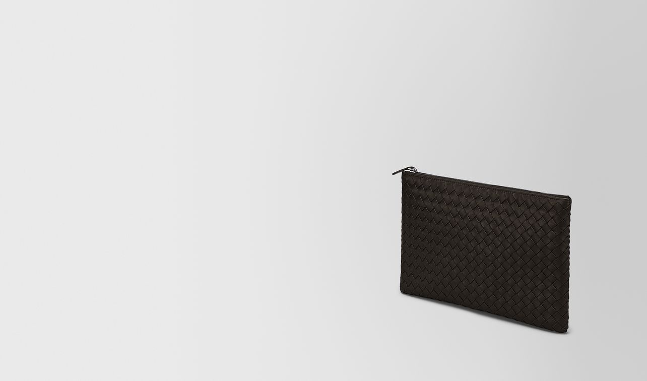 medium document case in espresso intrecciato nappa landing