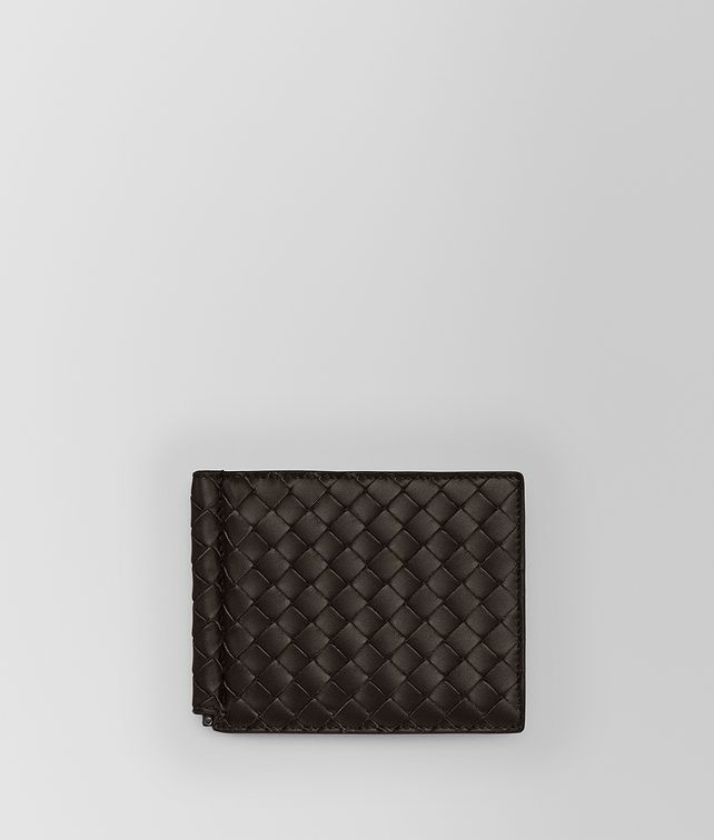 BOTTEGA VENETA ESPRESSO INTRECCIATO MONEY CLIP BI-FOLD WALLET Small Wallet Man fp
