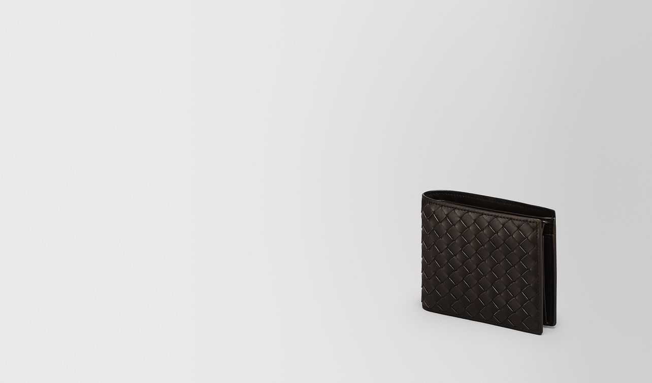 bi-fold wallet with coin purse in espresso intrecciato vn landing