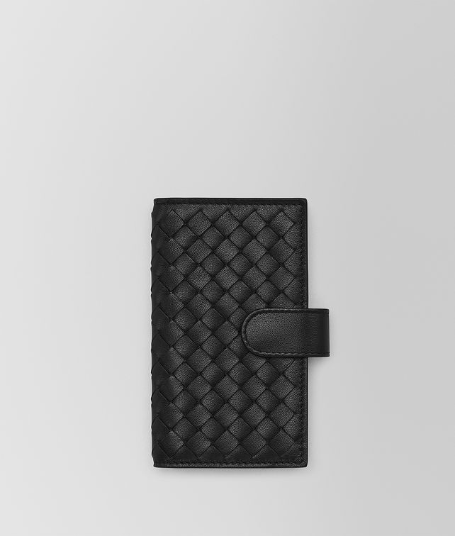 BOTTEGA VENETA ネロ イントレチャート ナッパ キーケース キーリング & レザーブレスレット E fp