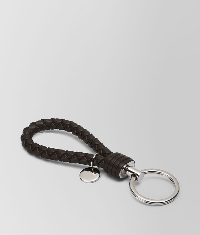 BOTTEGA VENETA エスプレッソ イントレチャート ナッパ キーリング キーリング & レザーブレスレット E fp
