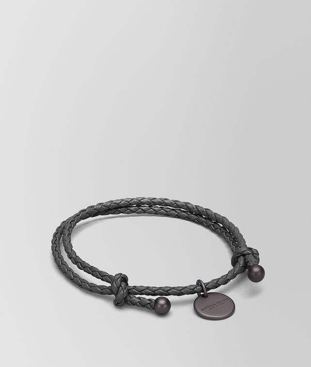 BOTTEGA VENETA BRACELET IN NEW LIGHT GREY INTRECCIATO NAPPA Keyring or Bracelets E fp