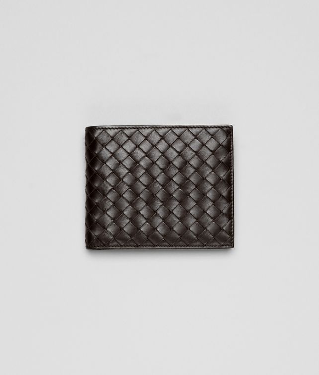 BOTTEGA VENETA BI-FOLD WALLET WITH ID WINDOW IN ESPRESSO INTRECCIATO VN Small Wallet Man fp