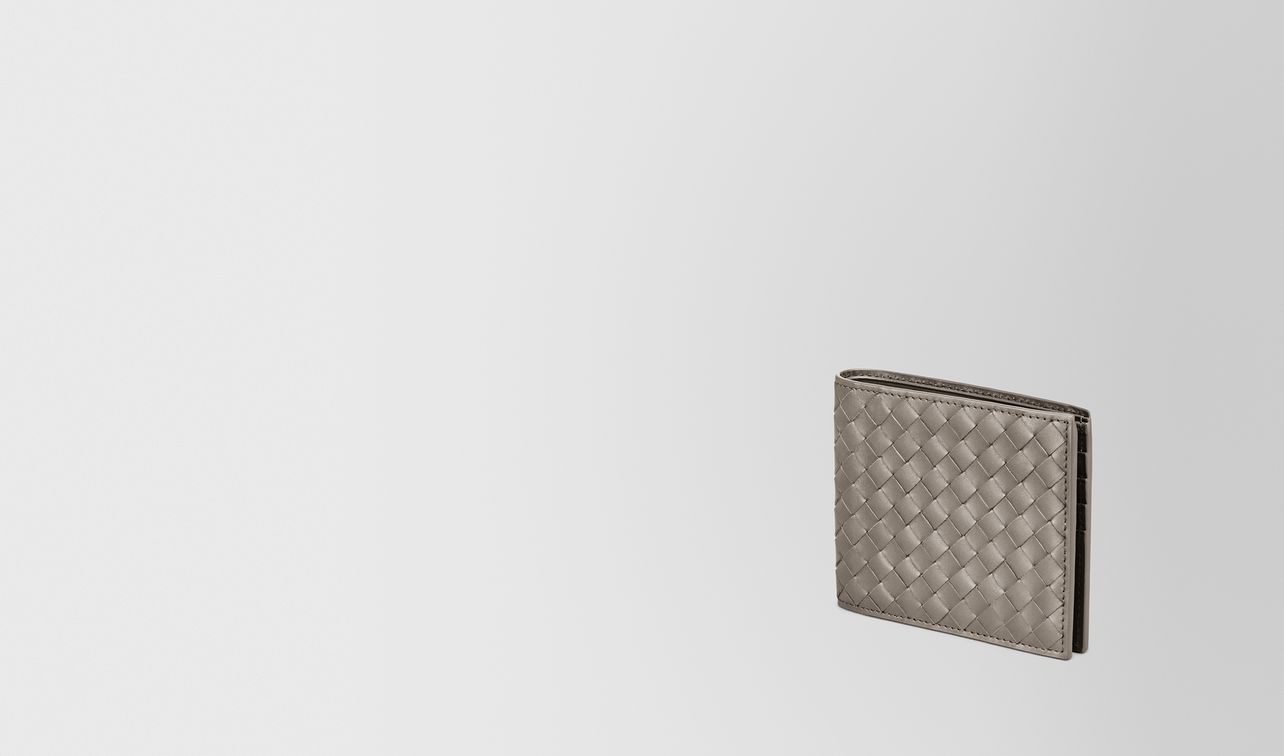 bi-fold wallet in steel intrecciato vn landing