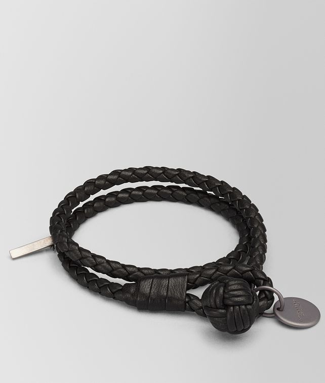 BOTTEGA VENETA BRACELET IN NERO INTRECCIATO NAPPA Keyring or Bracelets E fp