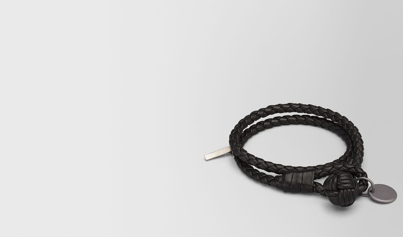 bracelet in nero intrecciato nappa landing