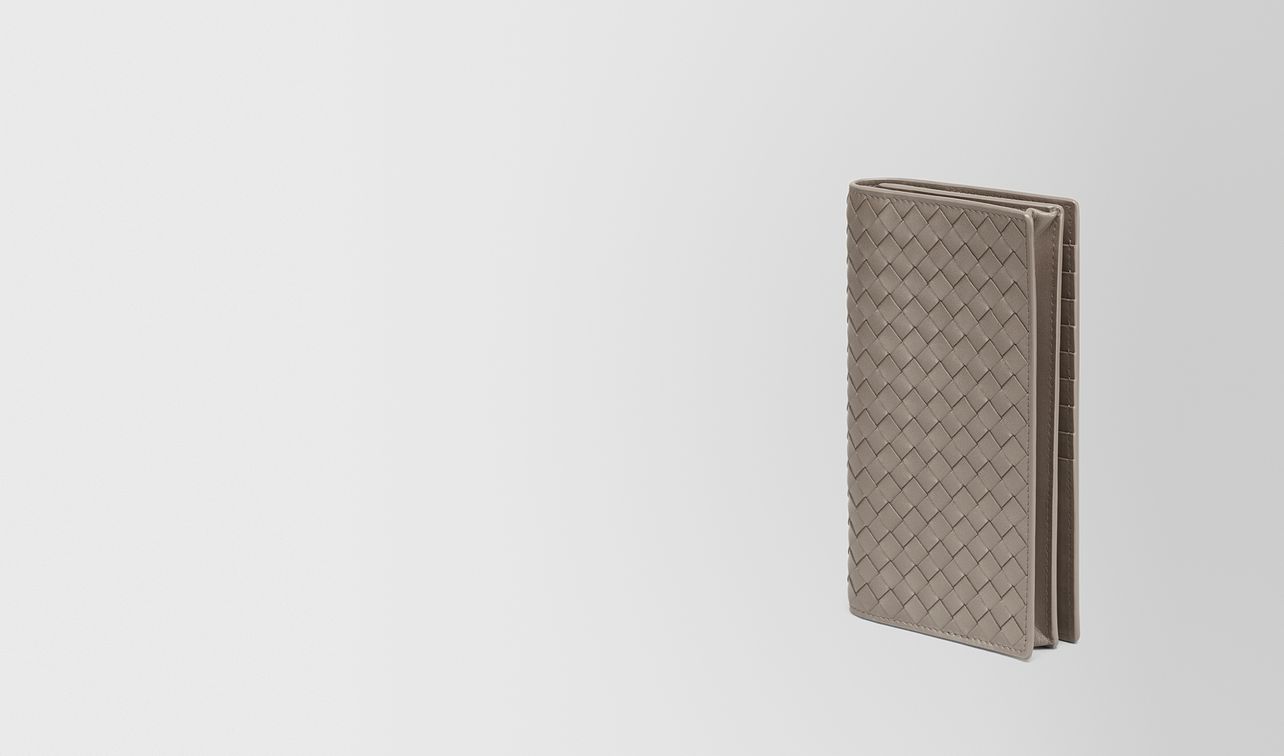 steel intrecciato continental wallet landing