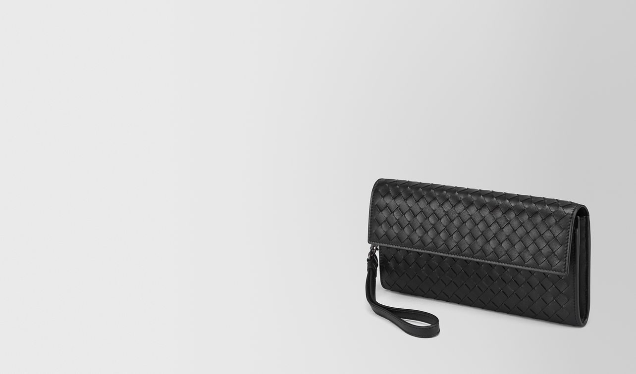 continental wallet in nero intrecciato nappa landing