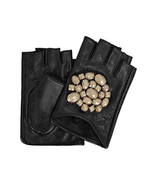 KARL LAGERFELD K/GEO STONES FINGERLESS GLOVES 12_f