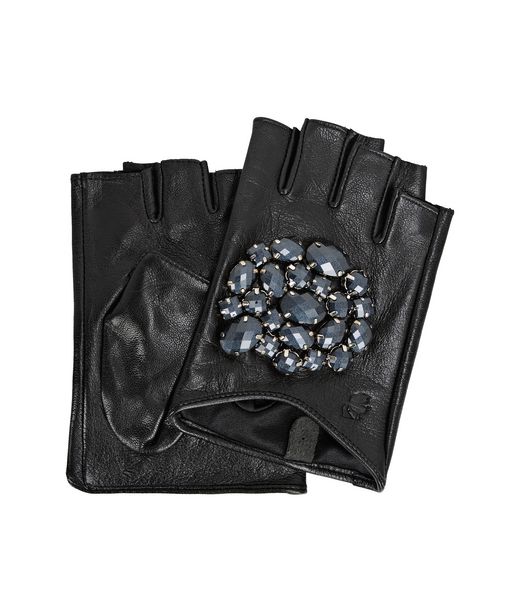 KARL LAGERFELD K/GEO STONES FINGERLESS GLOVES
12_f