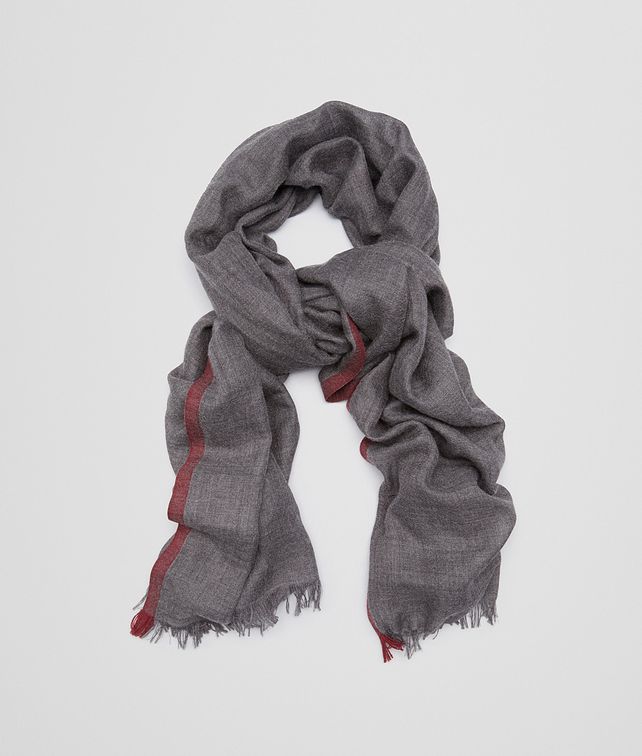 BOTTEGA VENETA SCARF IN ANTHRACITE BORDEAUX CASHMERE SILK Scarf or Hat or Glove Man fp