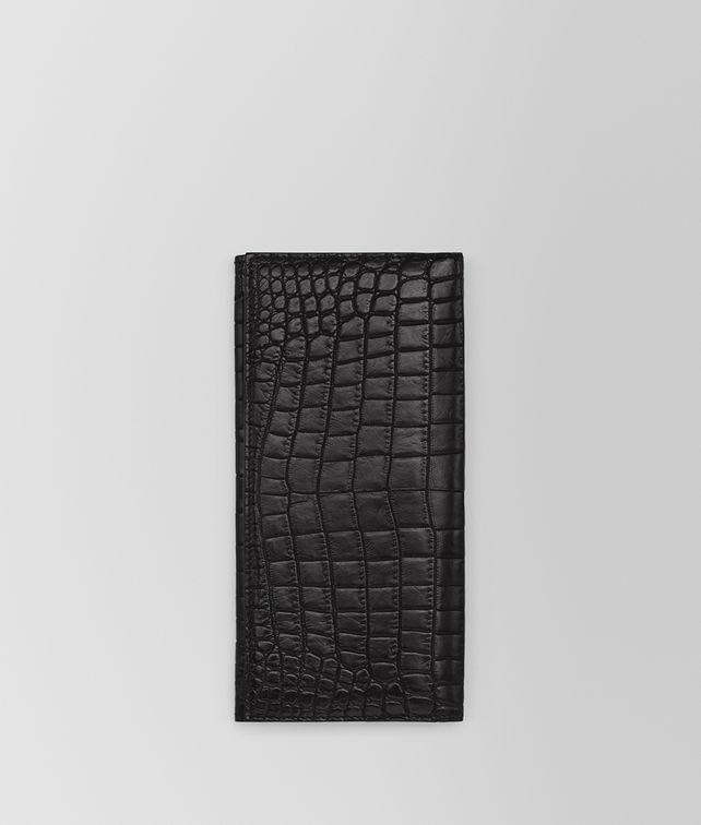 BOTTEGA VENETA PORTAFOGLIO CONTINENTAL IN SOFT COCCODRILLO NERO Portafoglio grande Uomo fp