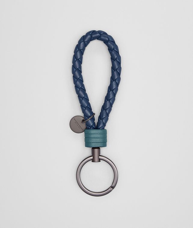 BOTTEGA VENETA KEY RING IN PACIFIC BRIGHTON INTRECCIATO NAPPA Keyring or Bracelets E fp