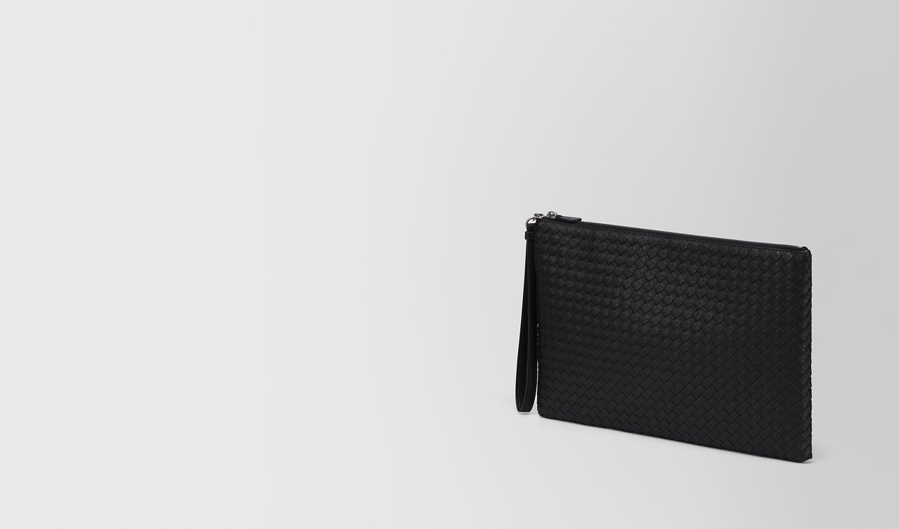 porte-documents en intrecciato nappa nero landing