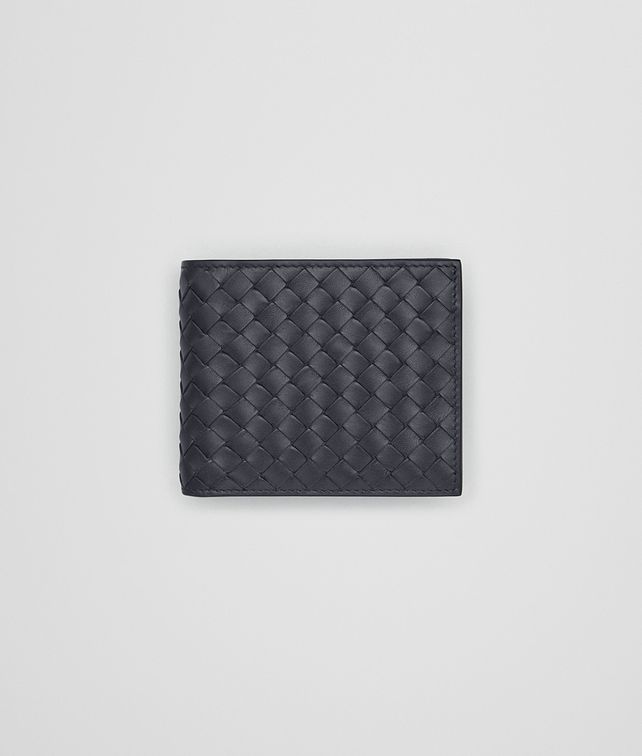 BOTTEGA VENETA BI-FOLD WALLET WITH ID WINDOW IN LIGHT TOURMALINE INTRECCIATO VN Small Wallet Man fp