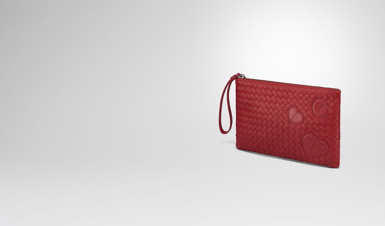 document case in china red intrecciato nappa leather , crocodile details landing