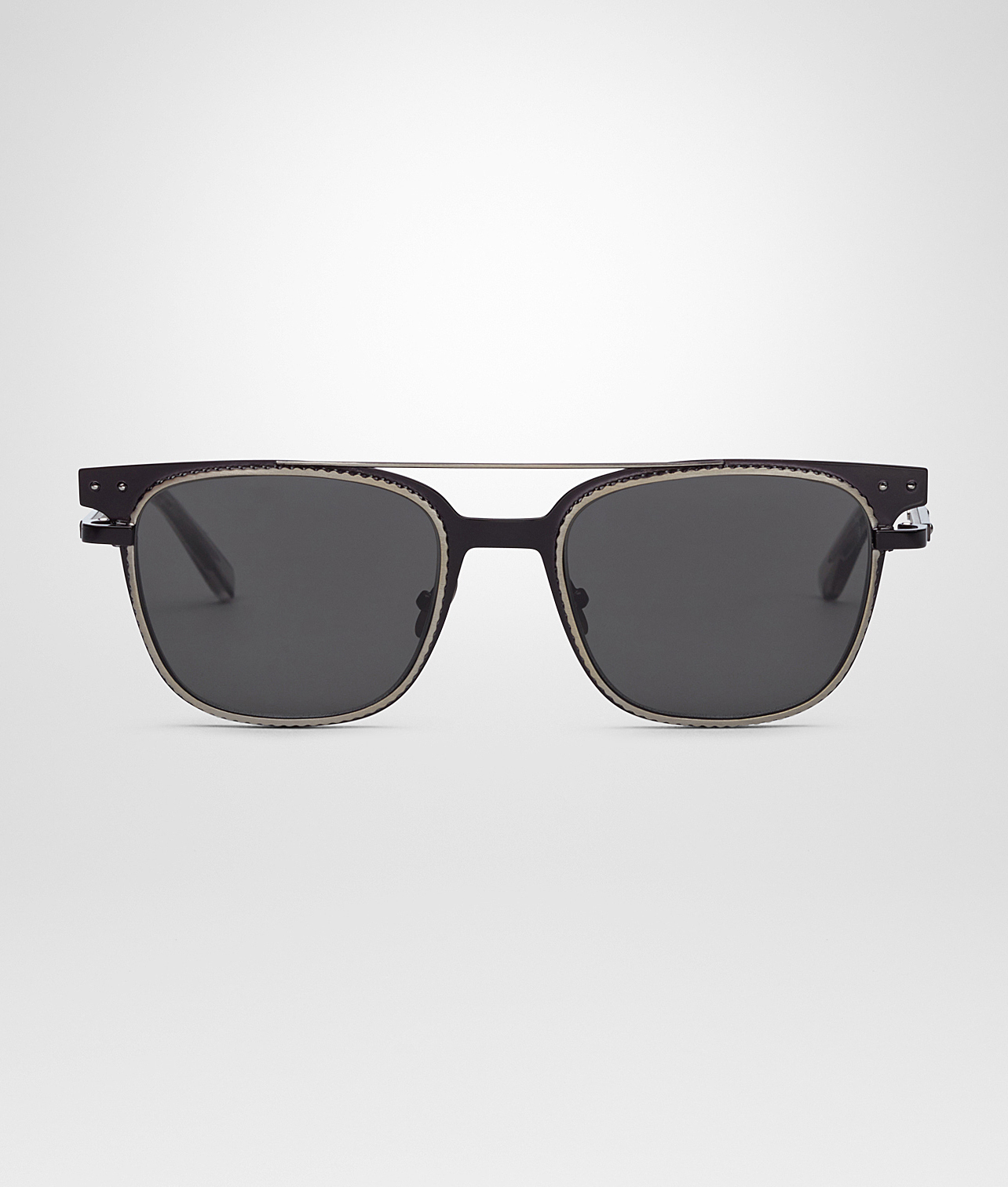 Bottega Veneta® - SUNGLASSES IN BLACK METAL, GREY LENSES