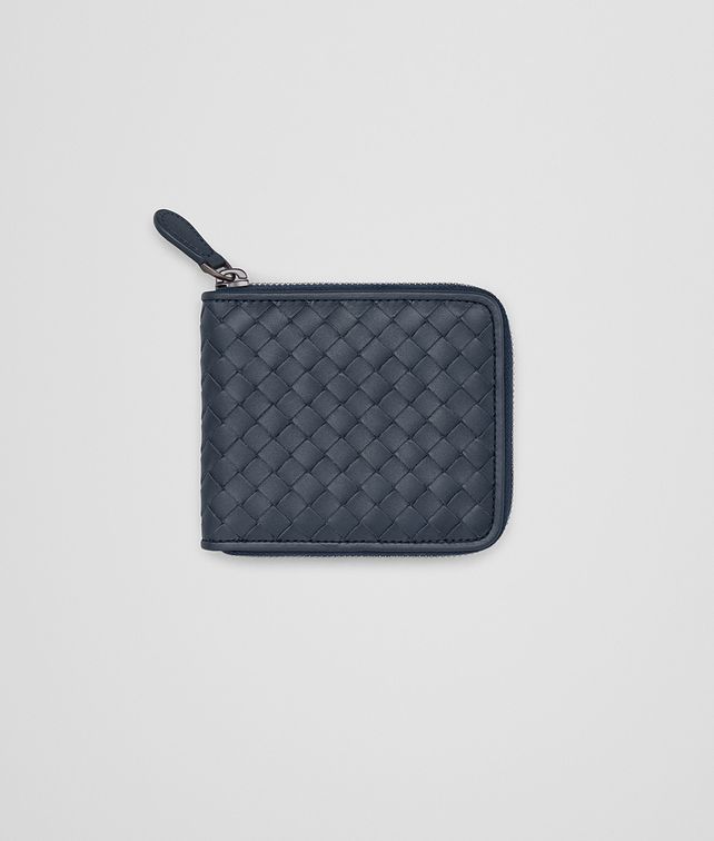BOTTEGA VENETA DENIM INTRECCIATO ZIP-AROUND WALLET Small Wallet Man fp