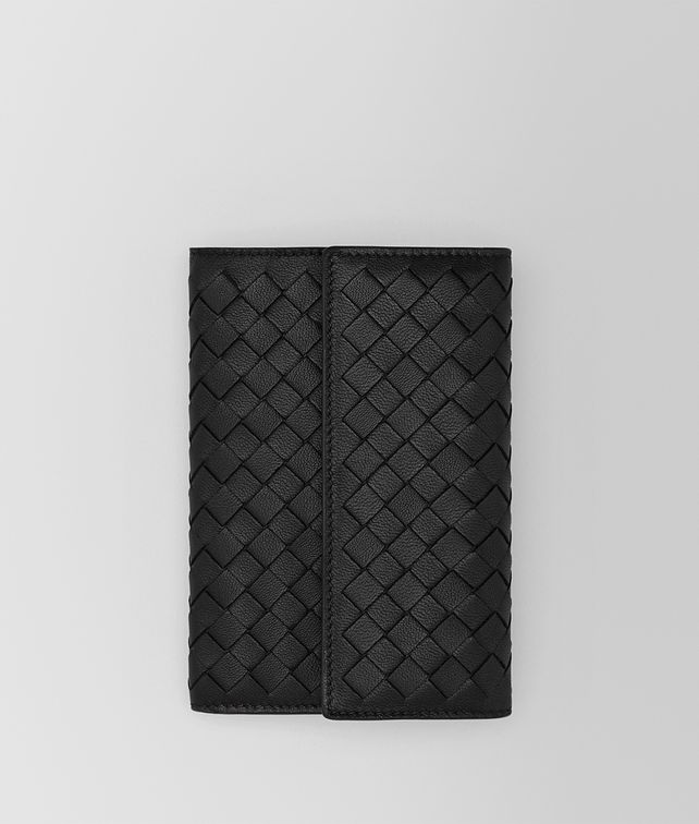 BOTTEGA VENETA CONTINENTAL WALLET IN NERO INTRECCIATO NAPPA Large Wallet Woman fp