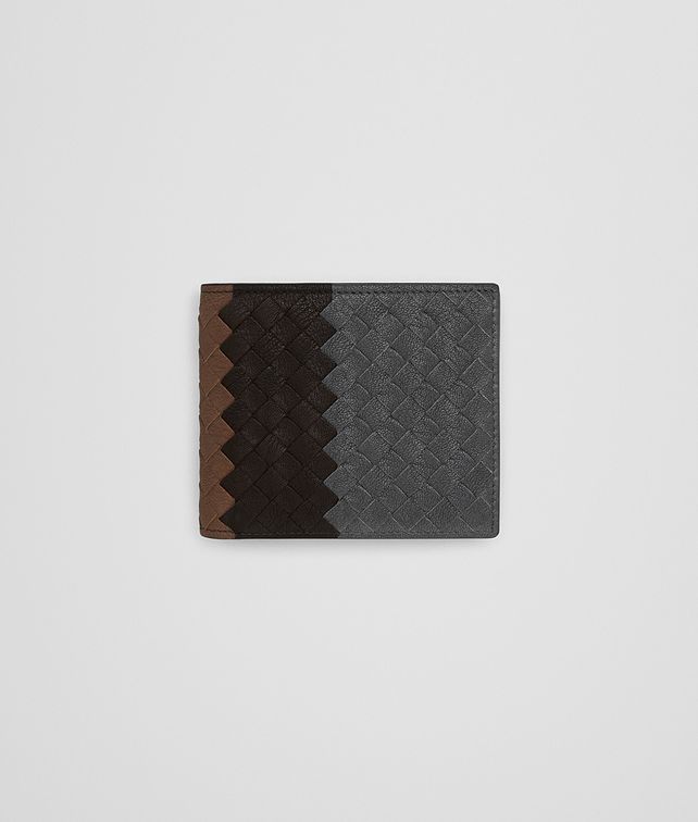 BOTTEGA VENETA BI-FOLD WALLET IN ARDOISE ESPRESSO DARK CALVADOS INTRECCIATO LAMB CLUB Bi-fold Wallet Man fp