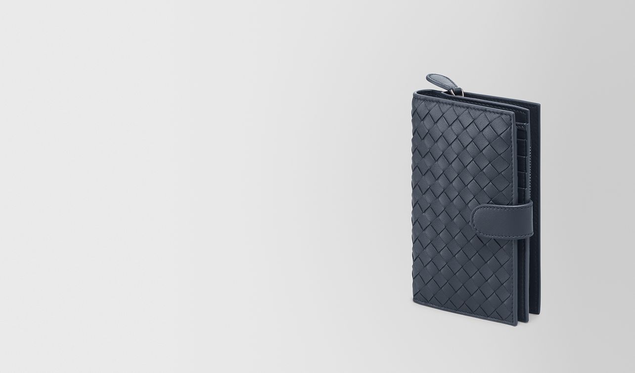 continental wallet in denim intrecciato nappa landing