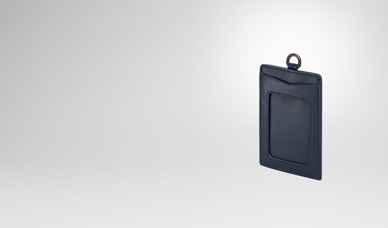 étui pour cartes en cuir nappa intrecciato denim landing