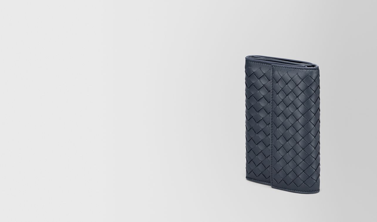 continental wallet in denim intrecciato nappa landing