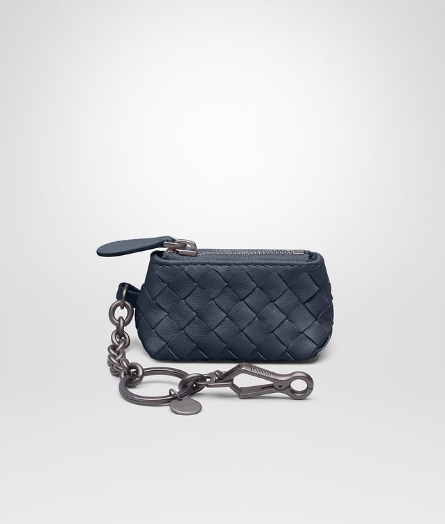 BOTTEGA VENETA KEY RING IN DENIM INTRECCIATO NAPPA Keyring or Bracelets E fp