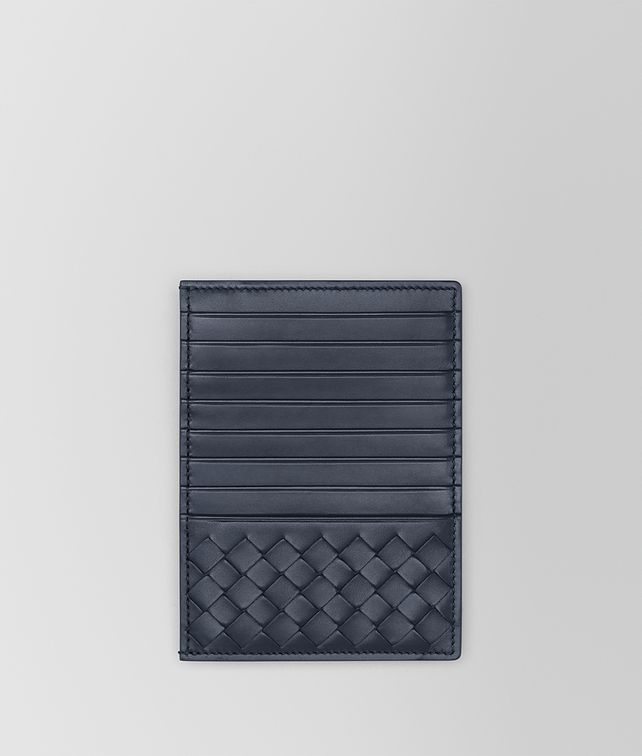 BOTTEGA VENETA CARD CASE IN DENIM INTRECCIATO CALF Card Case or Coin Purse E fp