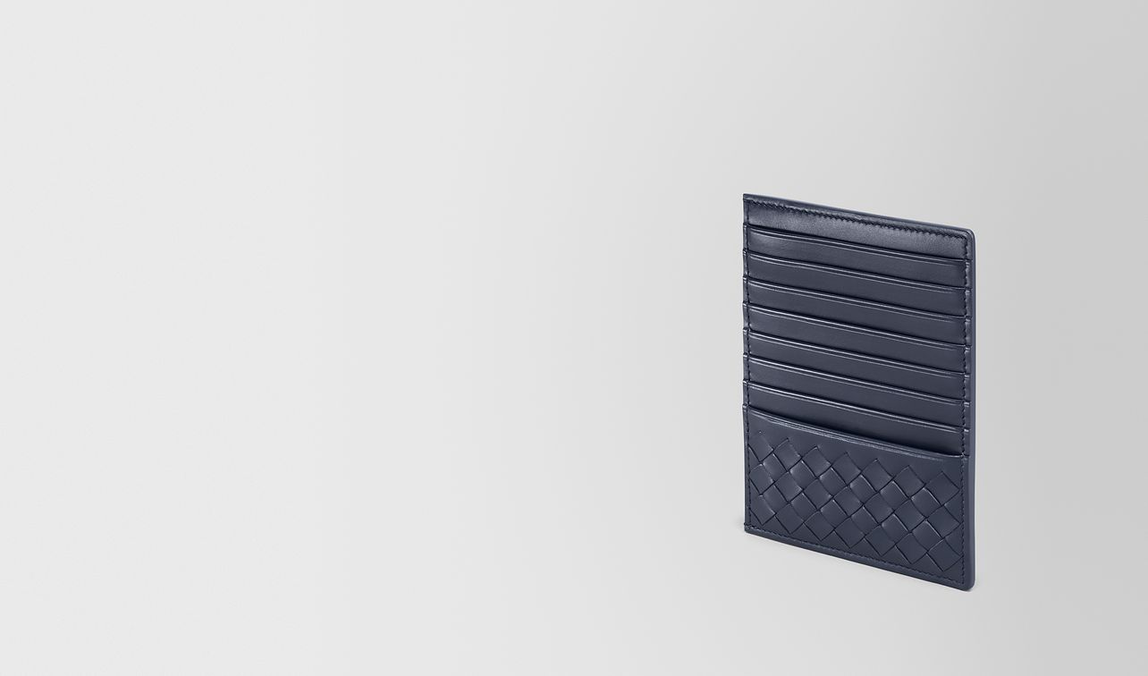card case in denim intrecciato calf landing