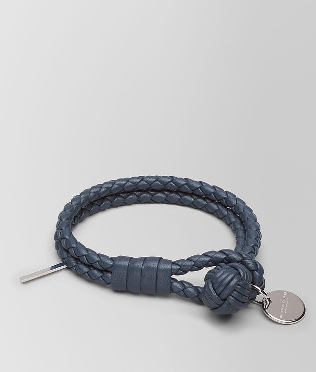 BOTTEGA VENETA ARMBAND AUS INTRECCIATO NAPPA IN DENIM Schlüsselring oder Armband E fp