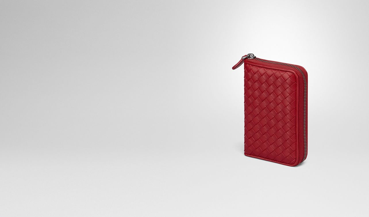 zip around wallet in china red intrecciato nappa landing