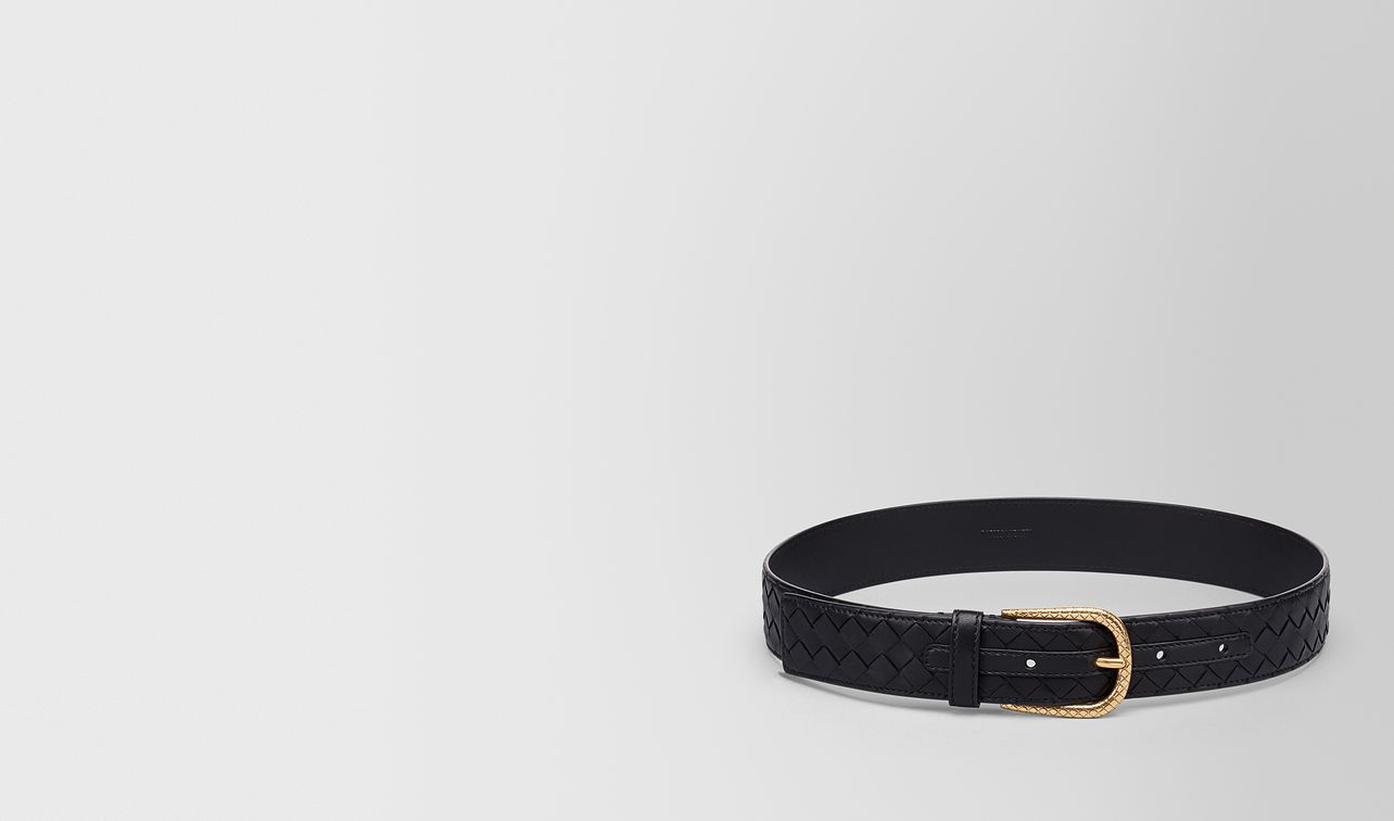 belt in nero intrecciato nappa leather landing