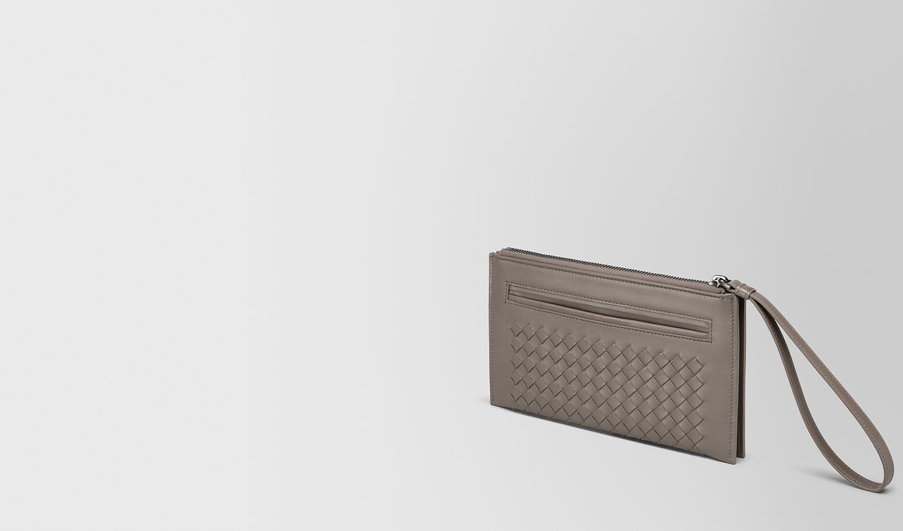 document case in steel intrecciato nappa leather landing