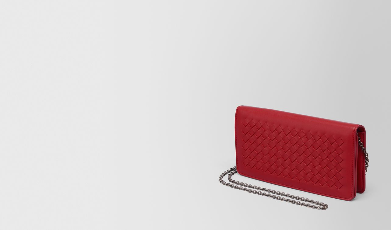 continental wallet in china red intrecciato nappa landing