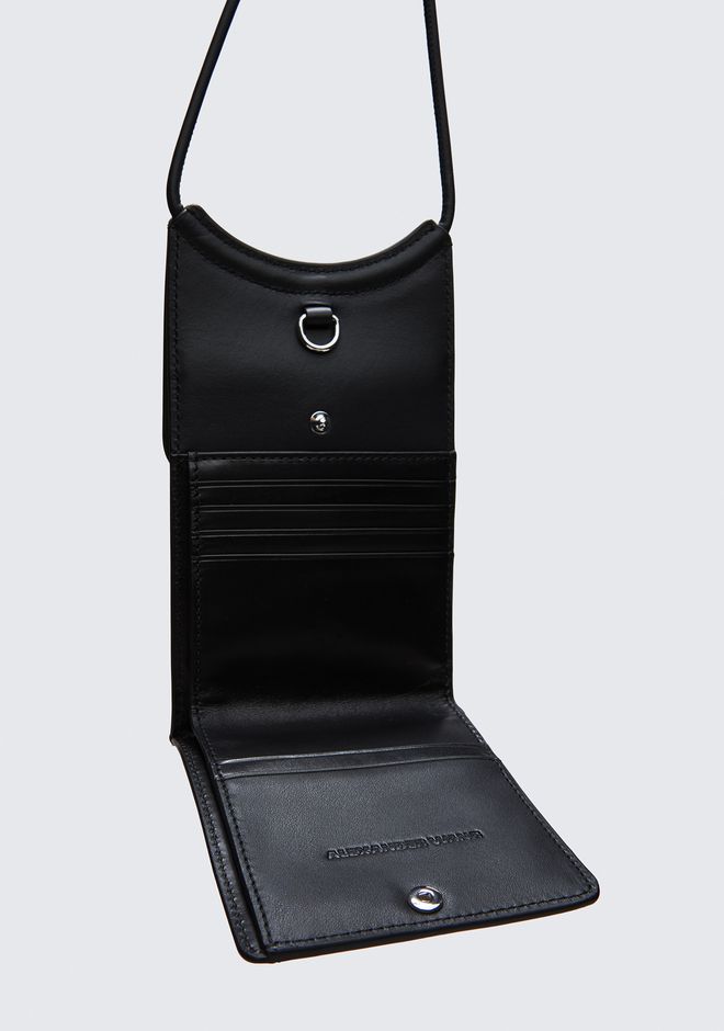 Alexander Wang DIME NECK WALLET IN PEBBLED BLACK Wallets | Official Site