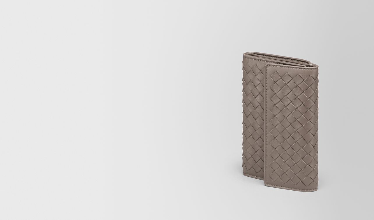 continental wallet in steel intrecciato nappa landing
